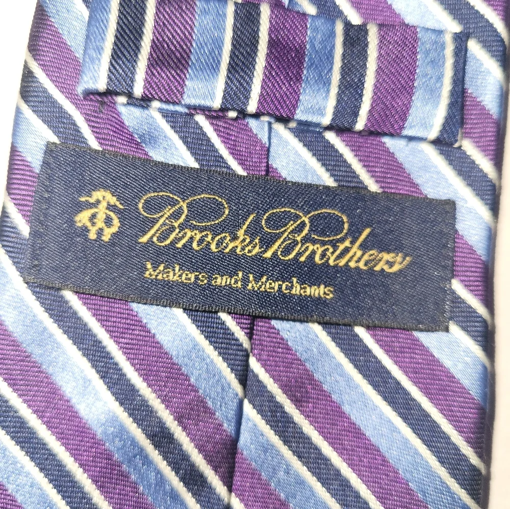 Brooks Brothers Purple‎ Blue Black Striped Tie